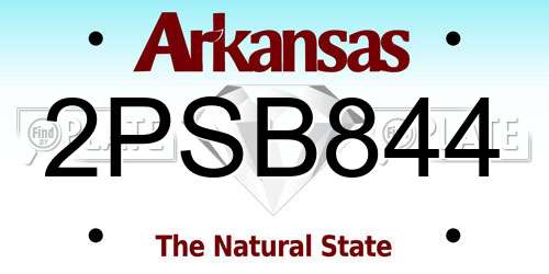 2PSB844 Arkansas License Plate