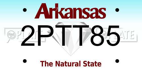 2PTT85 Arkansas License Plate