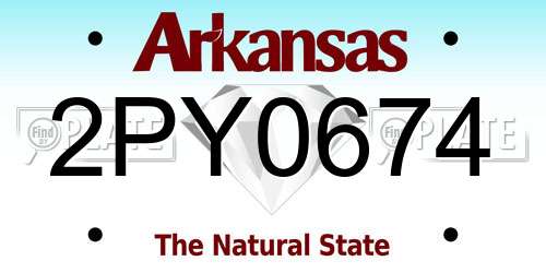 2PY0674 Arkansas License Plate