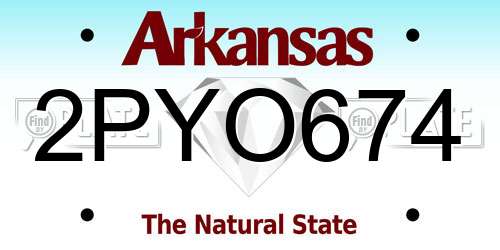 2PYO674 Arkansas License Plate