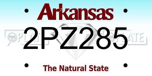 2PZ285 Arkansas License Plate