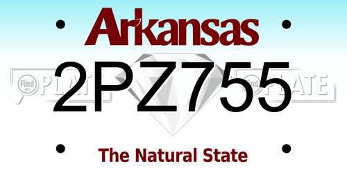 2PZ755 Arkansas License Plate