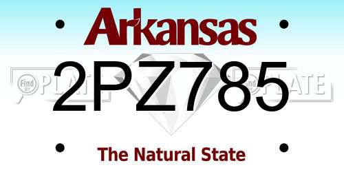 2PZ785 Arkansas License Plate
