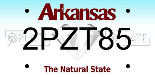 2PZT85 Arkansas License Plate