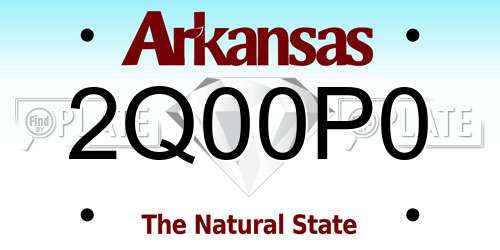 2Q00P0 Arkansas License Plate