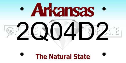 2Q04D2 Arkansas License Plate