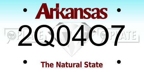 2Q04O7 Arkansas License Plate