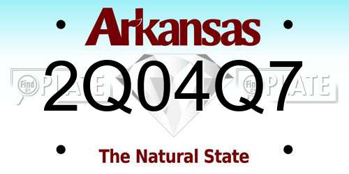 2Q04Q7 Arkansas License Plate