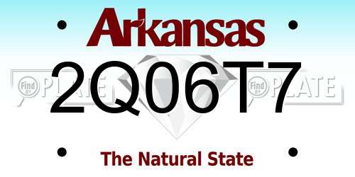 2Q06T7 Arkansas License Plate