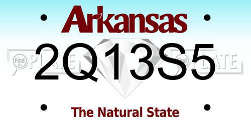 2Q13S5 Arkansas License Plate