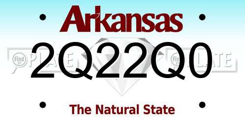 2Q22Q0 Arkansas License Plate