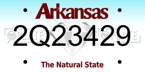 2Q23429 Arkansas License Plate