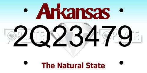 2Q23479 Arkansas License Plate
