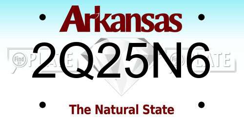 2Q25N6 Arkansas License Plate