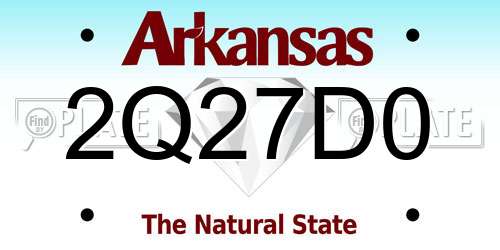 2Q27D0 Arkansas License Plate