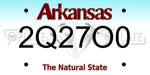 2Q27O0 Arkansas License Plate