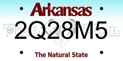 2Q28M5 Arkansas License Plate