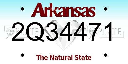 2Q34471 Arkansas License Plate
