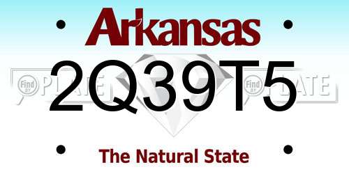 2Q39T5 Arkansas License Plate