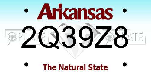 2Q39Z8 Arkansas License Plate