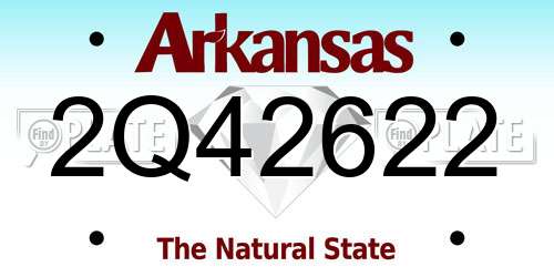 2Q42622 Arkansas License Plate