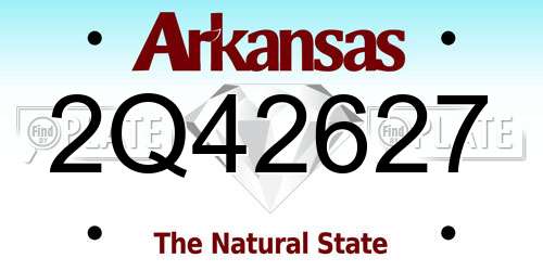2Q42627 Arkansas License Plate