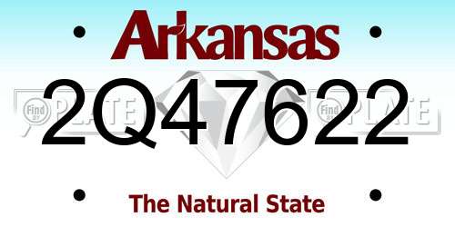 2Q47622 Arkansas License Plate
