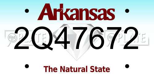 2Q47672 Arkansas License Plate