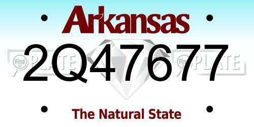 2Q47677 Arkansas License Plate