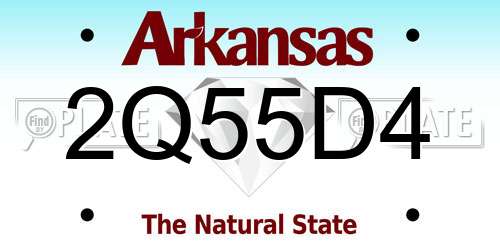 2Q55D4 Arkansas License Plate