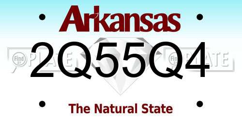 2Q55Q4 Arkansas License Plate