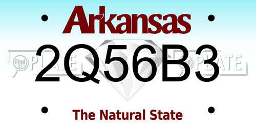 2Q56B3 Arkansas License Plate