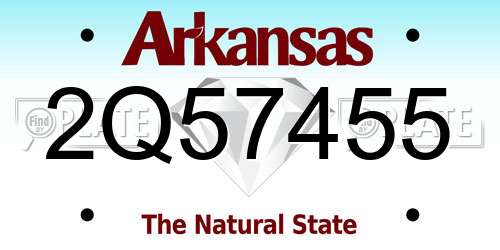 2Q57455 Arkansas License Plate