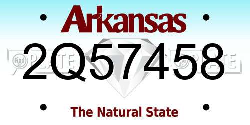 2Q57458 Arkansas License Plate