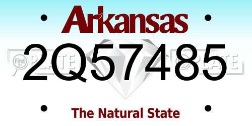 2Q57485 Arkansas License Plate