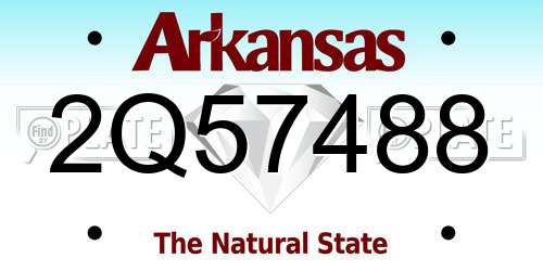 2Q57488 Arkansas License Plate
