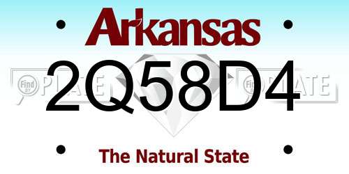 2Q58D4 Arkansas License Plate