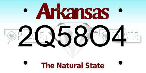 2Q58O4 Arkansas License Plate