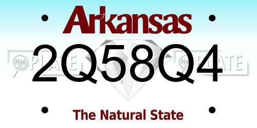 2Q58Q4 Arkansas License Plate