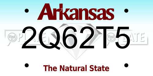 2Q62T5 Arkansas License Plate