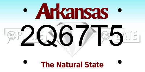2Q67T5 Arkansas License Plate