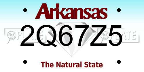 2Q67Z5 Arkansas License Plate