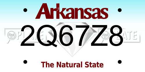 2Q67Z8 Arkansas License Plate