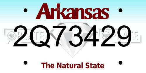 2Q73429 Arkansas License Plate