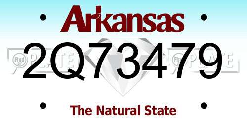 2Q73479 Arkansas License Plate