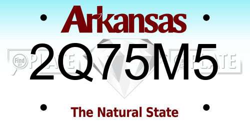 2Q75M5 Arkansas License Plate