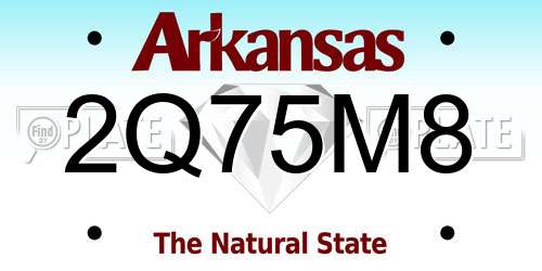 2Q75M8 Arkansas License Plate