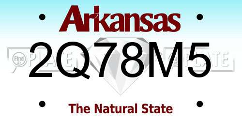 2Q78M5 Arkansas License Plate