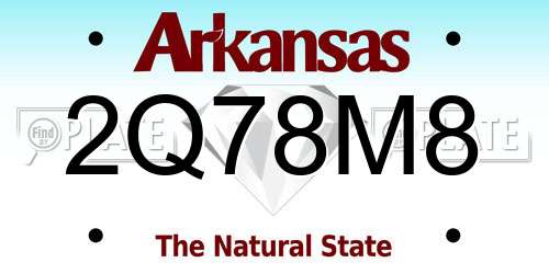 2Q78M8 Arkansas License Plate
