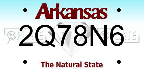 2Q78N6 Arkansas License Plate